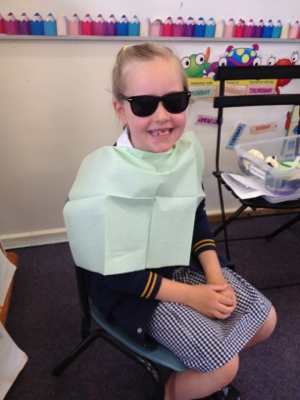 Meg ready to see the dentist